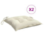 Chair Cushions 2 Pcs Cream White 40x40x7 Cm Fabric