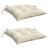 Chair Cushions 2 Pcs Cream White 40x40x7 Cm Fabric