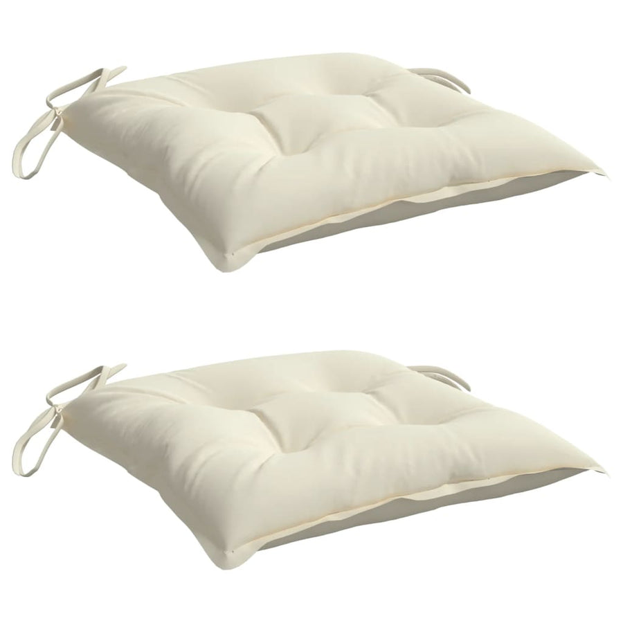 Chair Cushions 2 Pcs Cream White 40x40x7 Cm Fabric