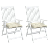 Chair Cushions 2 Pcs Cream White 40x40x7 Cm Fabric