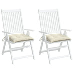 Chair Cushions 2 Pcs Cream White 40x40x7 Cm Fabric