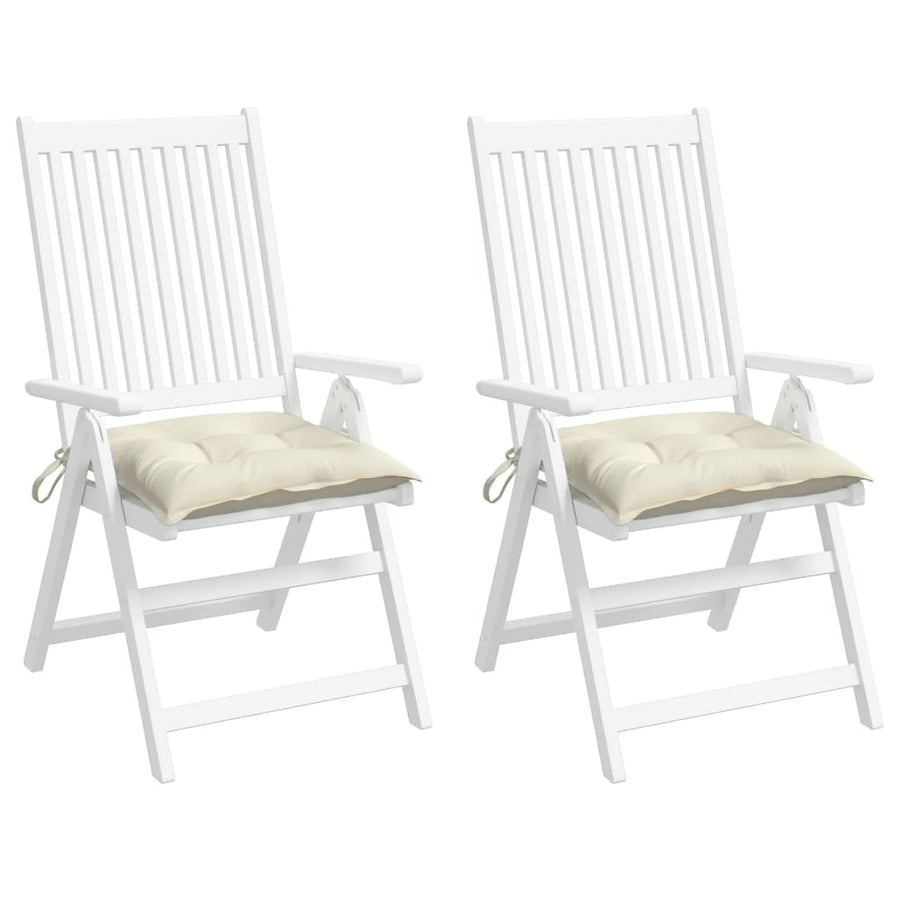 Chair Cushions 2 Pcs Cream White 40x40x7 Cm Fabric
