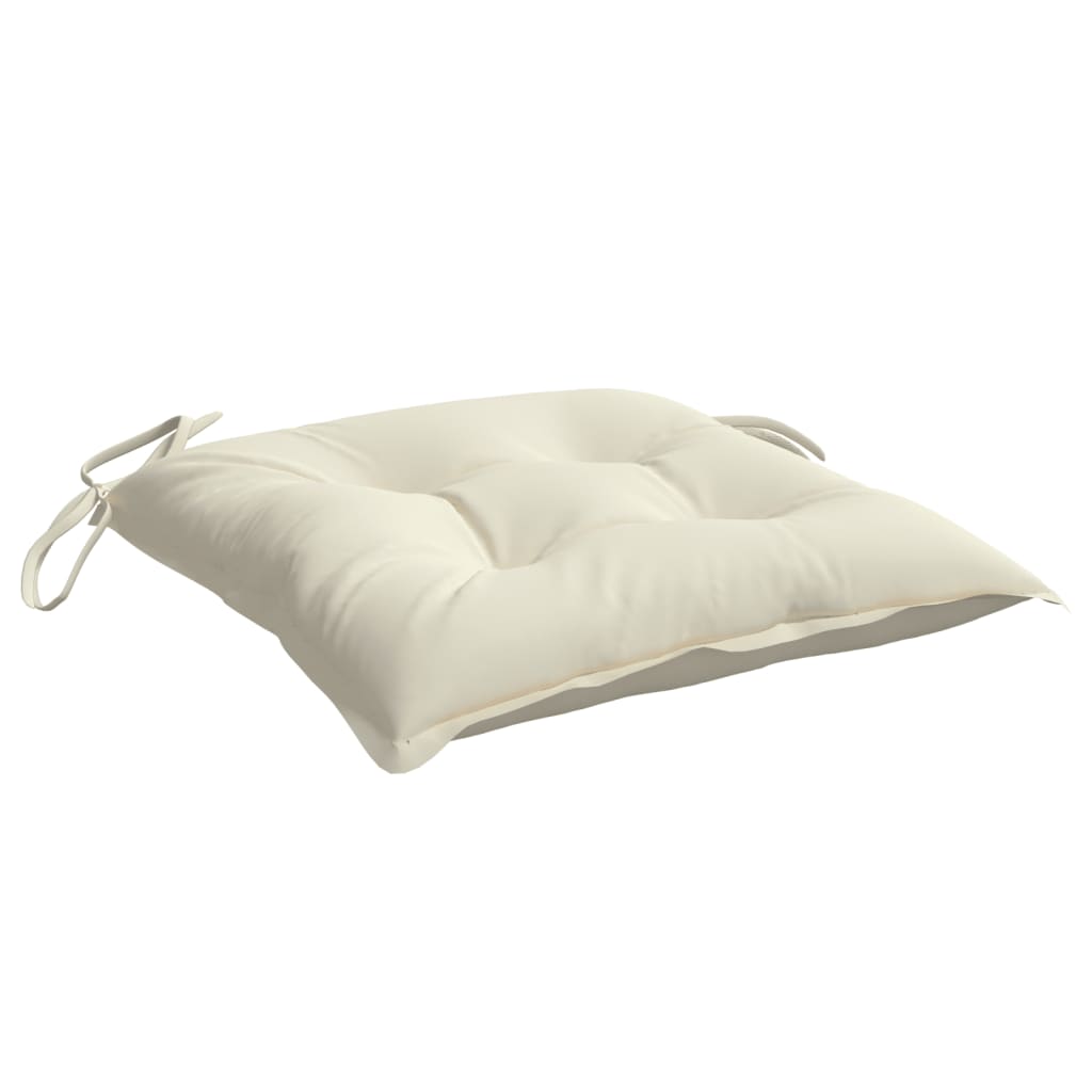 Chair Cushions 2 Pcs Cream White 40x40x7 Cm Fabric