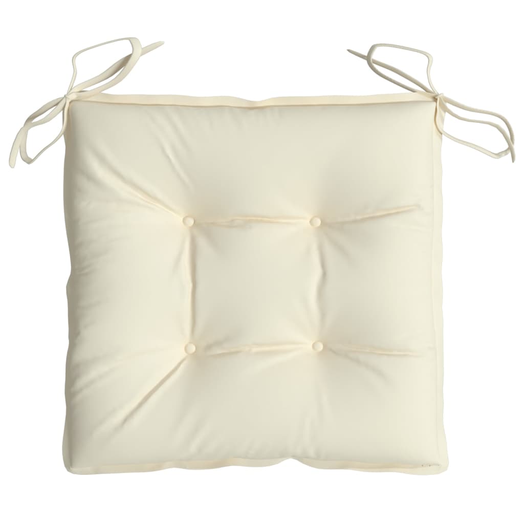 Chair Cushions 2 Pcs Cream White 40x40x7 Cm Fabric