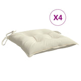 Chair Cushions 4 pcs Cream White 40x40x7 cm Oxford Fabric - Front View