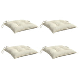 Chair Cushions 4 Pcs Cream White 40x40x7 Cm Fabric