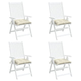 Chair Cushions 4 Pcs Cream White 40x40x7 Cm Fabric - Side View