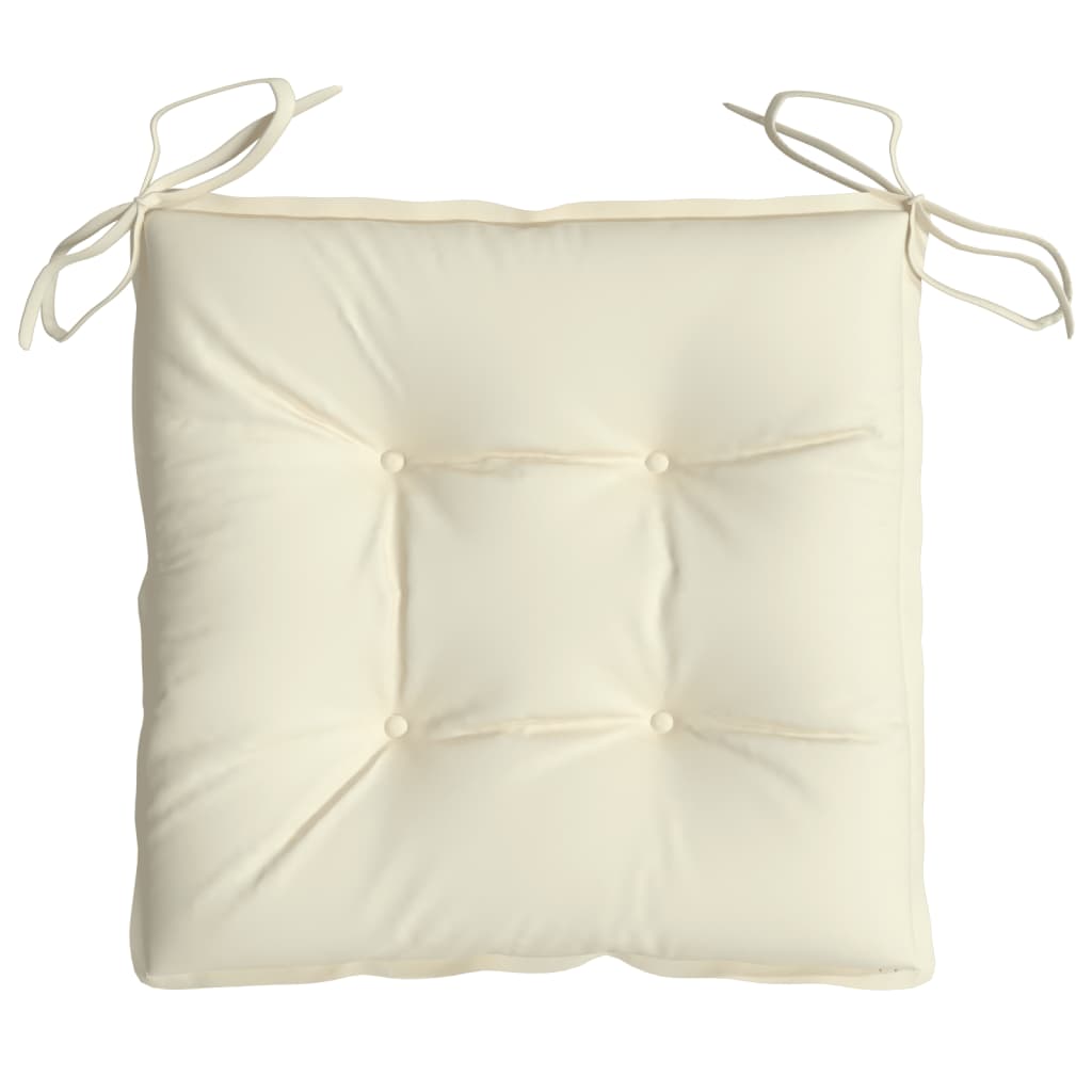Chair Cushions 4 Pcs Cream White 40x40x7 Cm Fabric