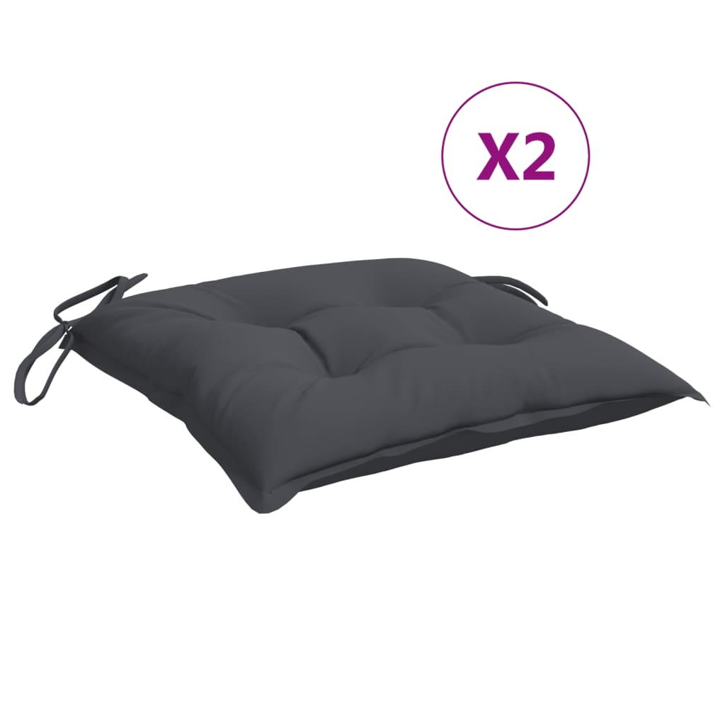 Chair Cushions 2 Pcs Anthracite 50x50x7 Cm Fabric