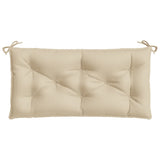 Garden Bench Cushion Beige 100x50x7 Cm Fabric - Side View