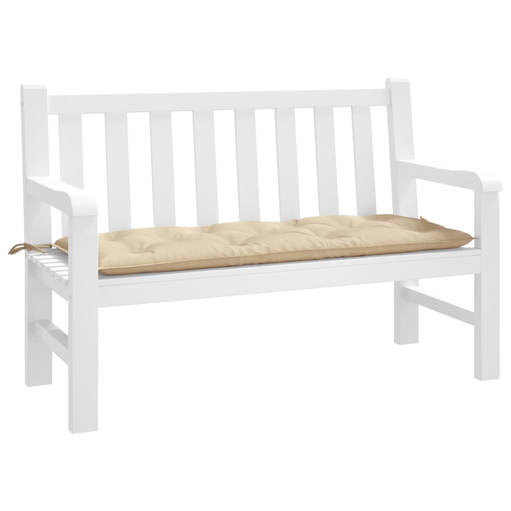 Garden Bench Cushion Beige 120x50x7 Cm Fabric