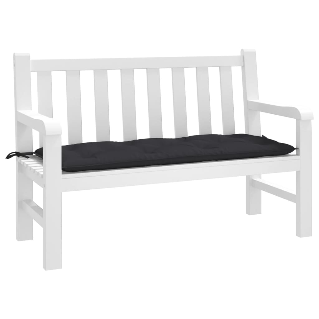 Garden Bench Cushion Black 120x50x7 Cm Fabric