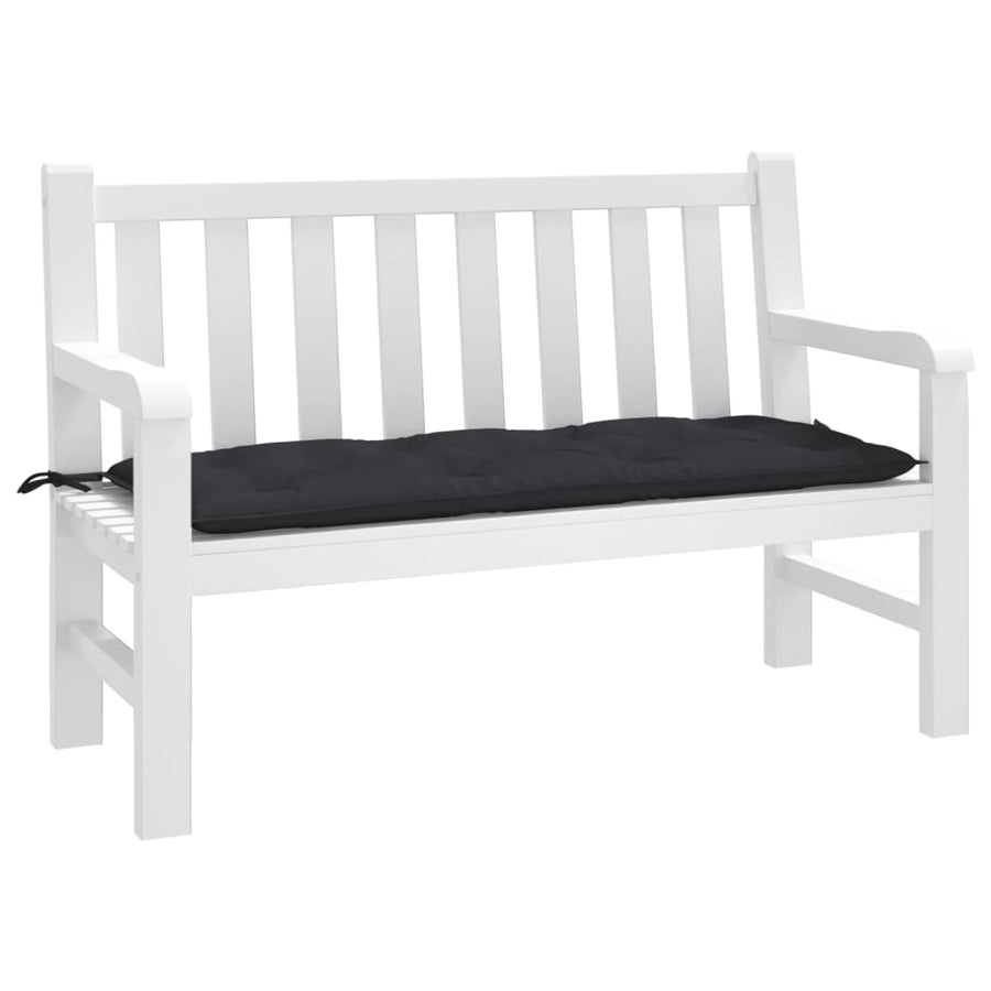 Garden Bench Cushion Black 120x50x7 Cm Fabric