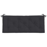 Garden Bench Cushion Black 120x50x7 Cm Fabric - Side View
