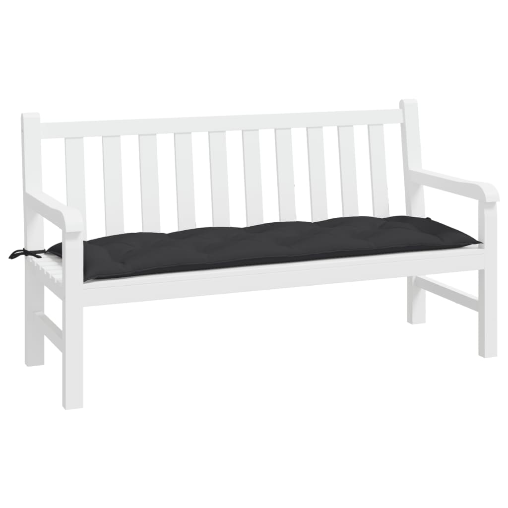 Garden Bench Cushion Black 150x50x7 Cm Fabric