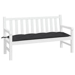 Garden Bench Cushion Black 150x50x7 Cm Fabric