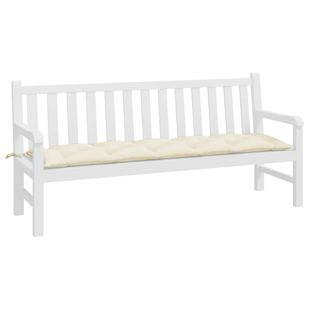 Garden Bench Cushion Cream White 180x50x7 Cm Fabric