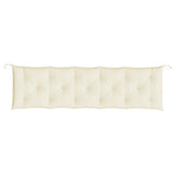 Garden Bench Cushion Cream White 180x50x7 Cm Fabric - Side View