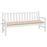 Garden Bench Cushion Beige 180x50x7 cm Oxford Fabric - Side View