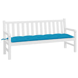 Garden Bench Cushion Light Blue 180x50x7 Cm Fabric - Front View