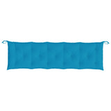 Garden Bench Cushion Light Blue 180x50x7 Cm Fabric - Side View