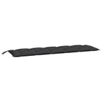 Garden Bench Cushion Black 180x50x7 Cm Fabric
