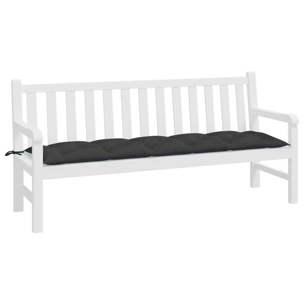 Garden Bench Cushion Black 180x50x7 Cm Fabric