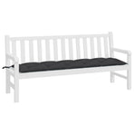 Garden Bench Cushion Black 180x50x7 Cm Fabric