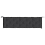 Garden Bench Cushion Black 180x50x7 Cm Fabric - Side View