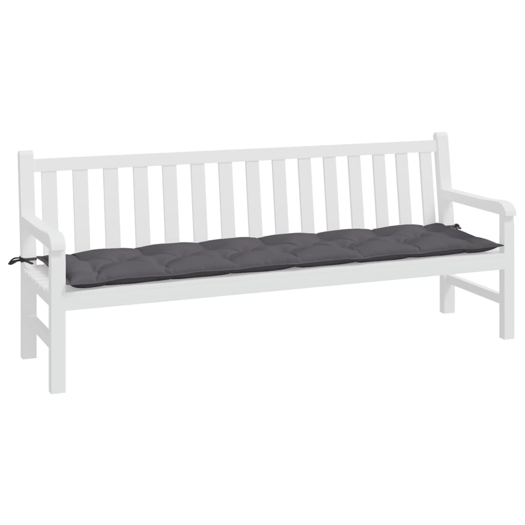 Garden Bench Cushion Anthracite 200x50x7 Cm Fabric