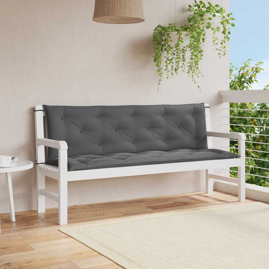 Garden Bench Cushion Anthracite 150x(50+50)x7cm Oxford Fabric
