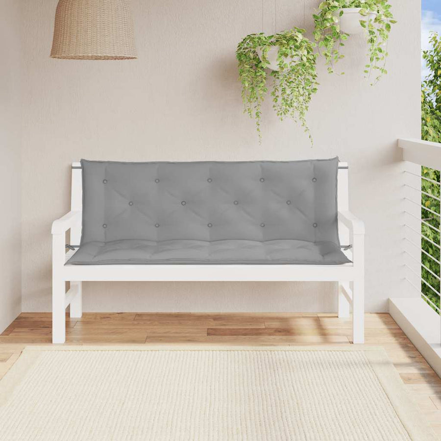 Garden Bench Cushion Grey 150x(50+50)x7cm Oxford Fabric