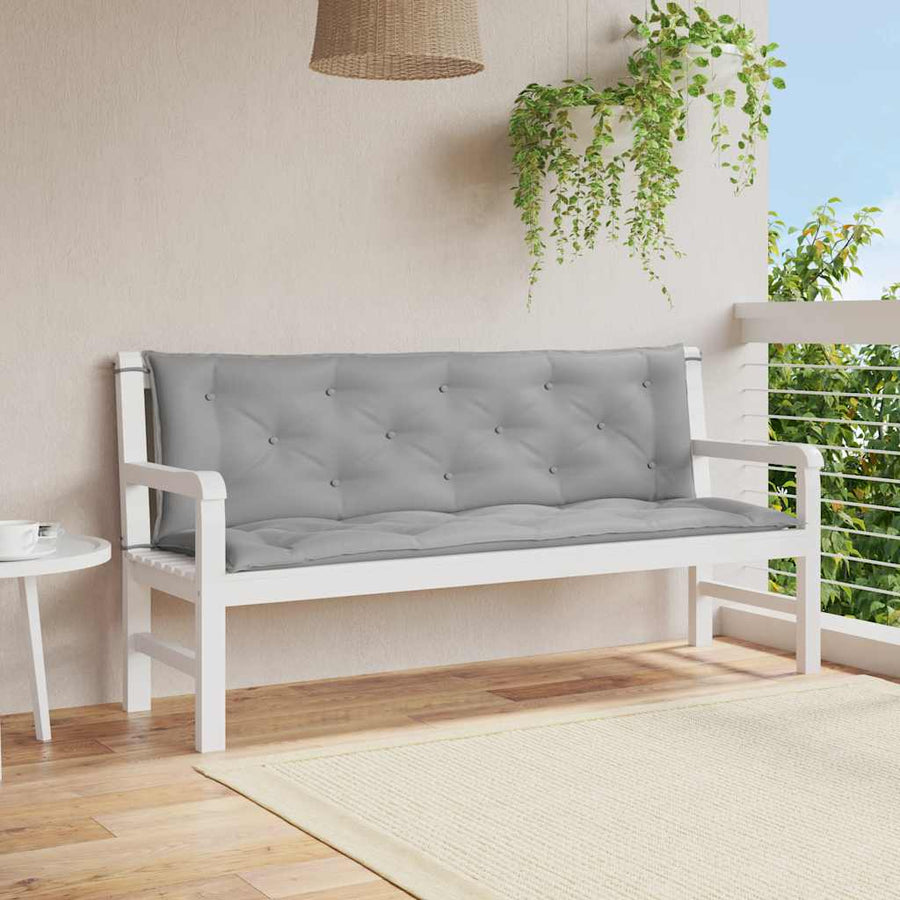 Garden Bench Cushion Grey 150x(50+50)x7cm Oxford Fabric