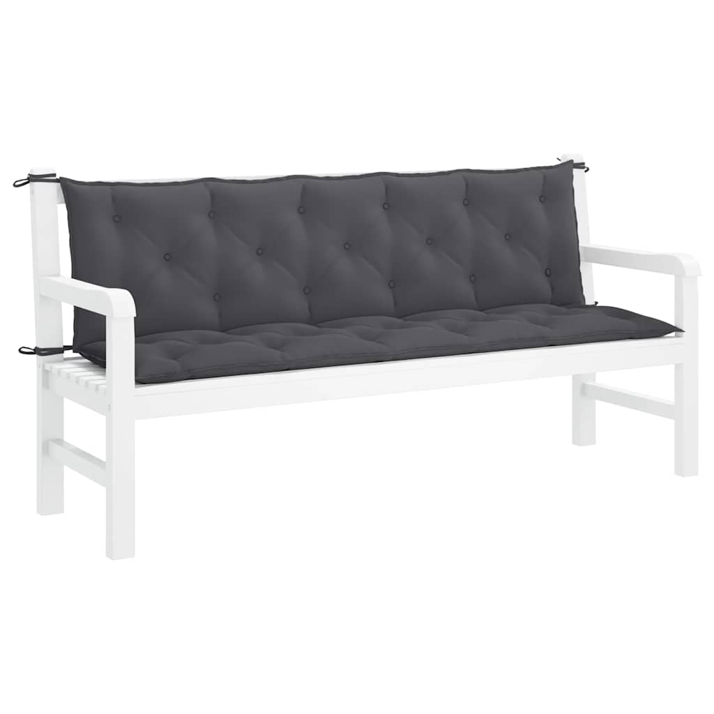Garden Bench Cushion Anthracite 180x(50+50)x7cm Oxford Fabric