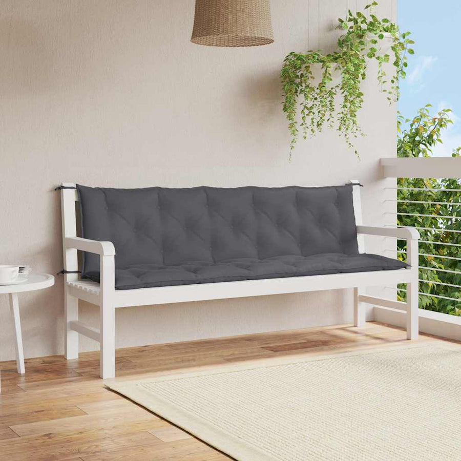 Garden Bench Cushion Anthracite 180x(50+50)x7cm Oxford Fabric
