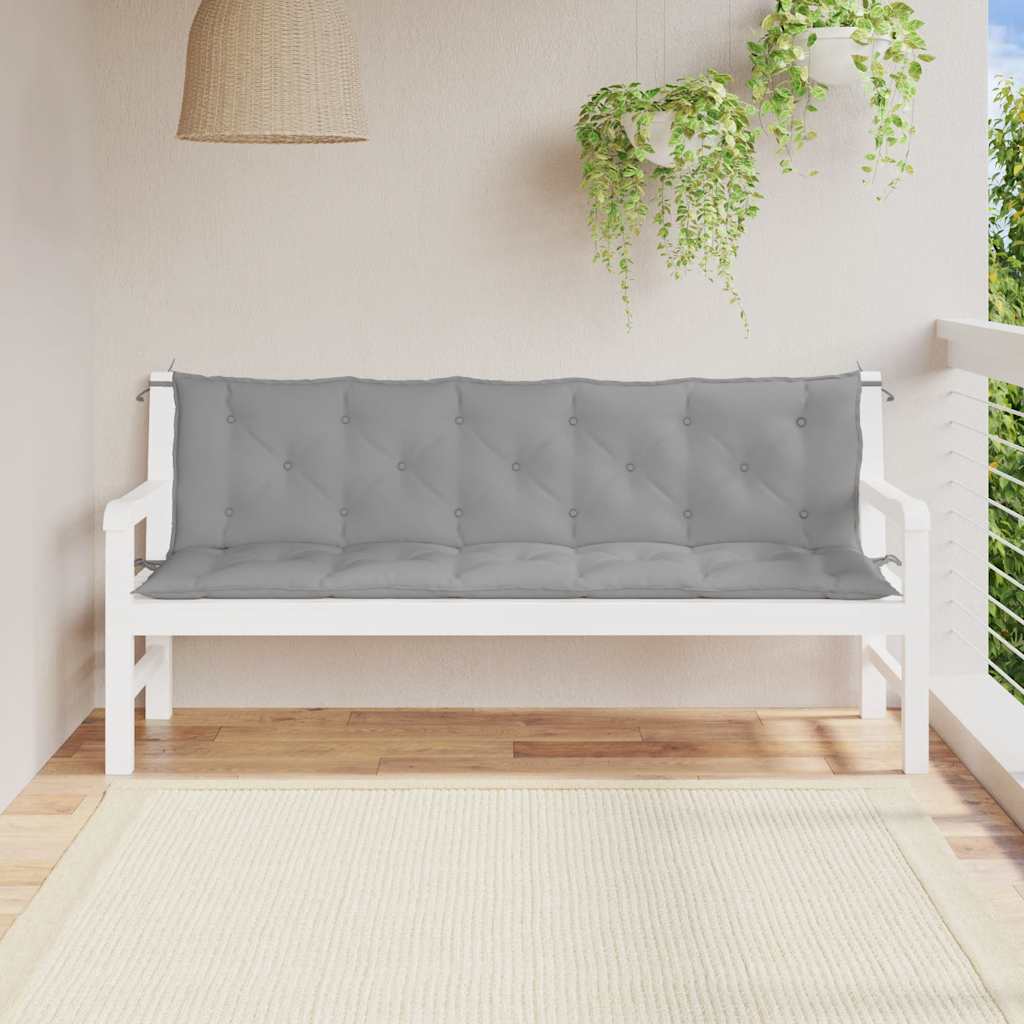 Garden Bench Cushion Grey 180x(50+50)x7cm Oxford Fabric