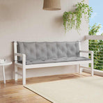 Garden Bench Cushion Grey 180x(50+50)x7cm Oxford Fabric