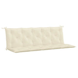 Garden Bench Cushion Cream White 180x(50+50)x7cm Oxford Fabric - Front View