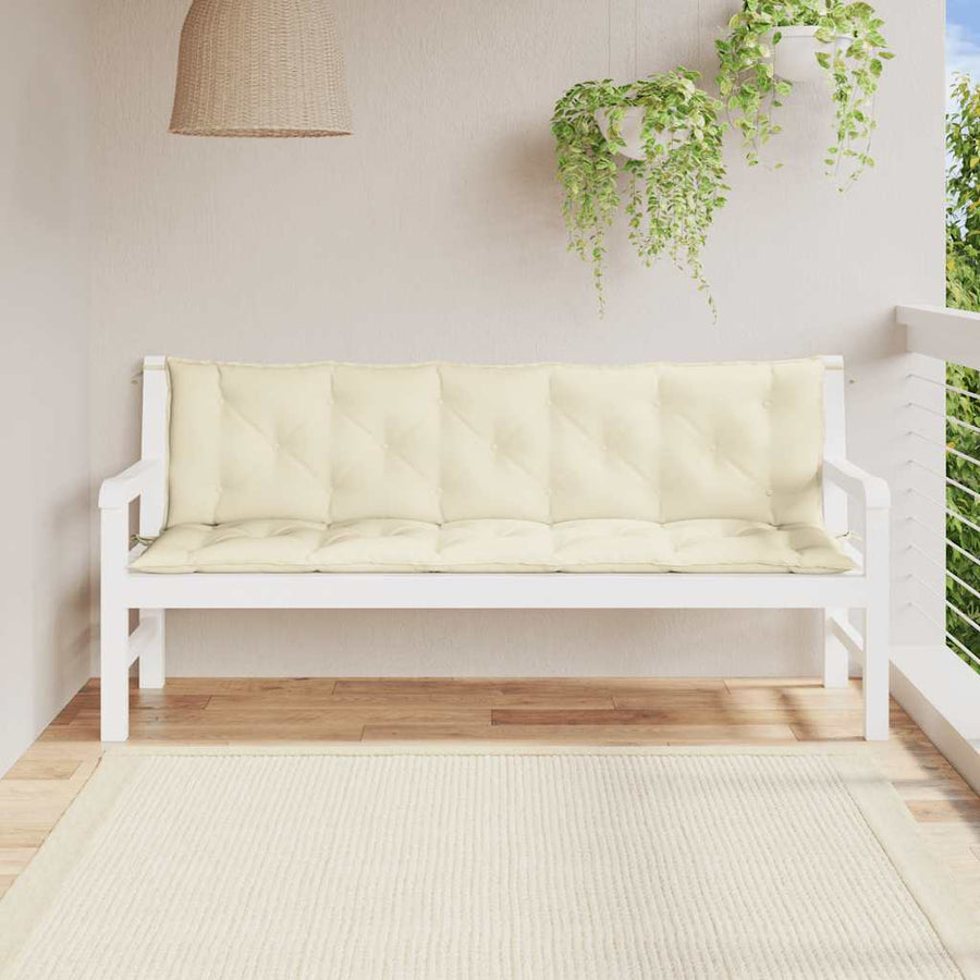 Garden Bench Cushion Cream White 180x(50+50)x7cm Oxford Fabric