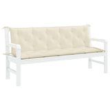 Garden Bench Cushion Cream White 180x(50+50)x7cm Oxford Fabric - Top-Down View
