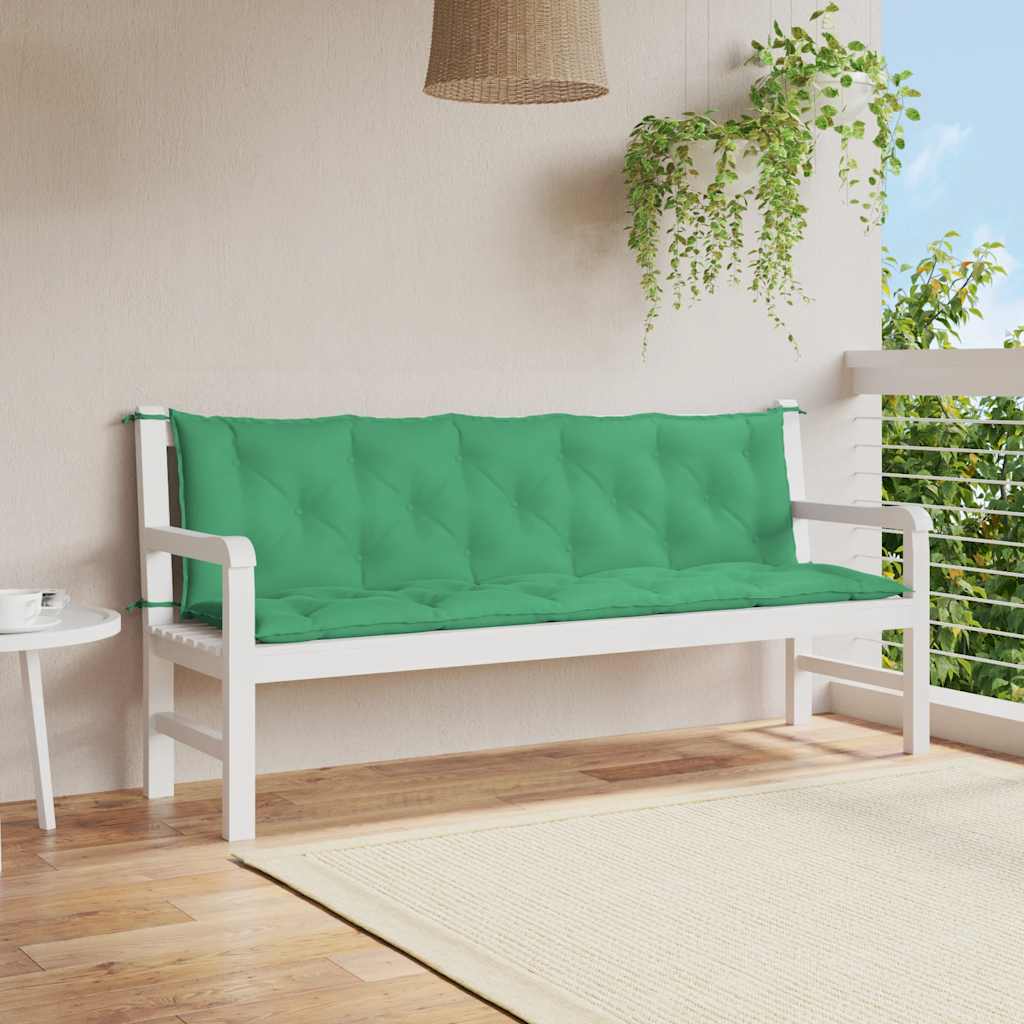 Garden Bench Cushion Green 180x(50+50)x7cm Oxford Fabric
