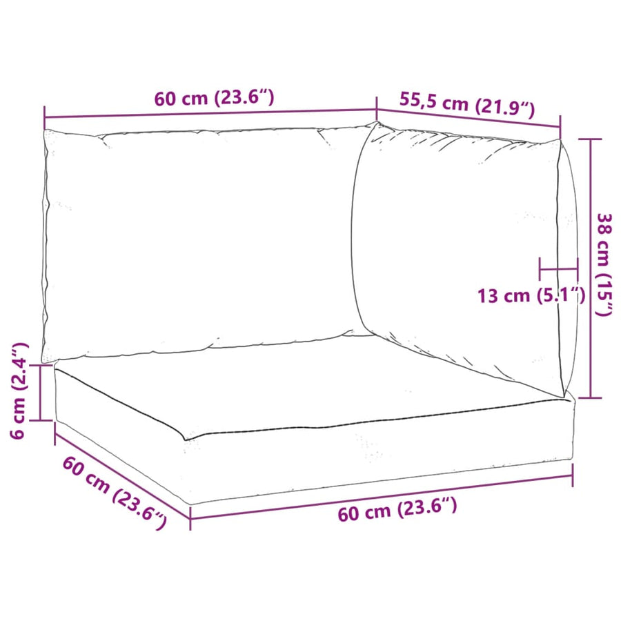 Pallet Cushions 3 pcs Anthracite Oxford Fabric