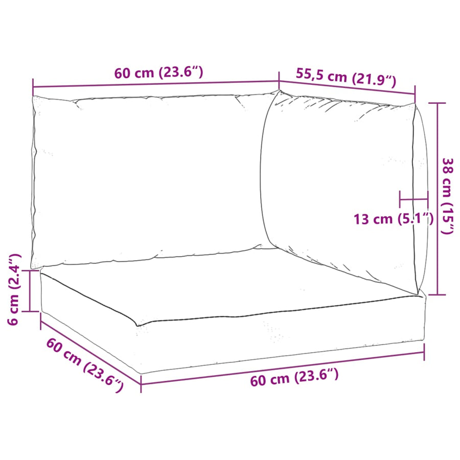 Pallet Cushions 3 pcs Black Oxford Fabric