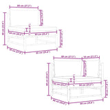 2 Piece Garden Lounge Set with Dark Grey Cushions Bamboo - Extra Image