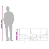 2 Piece Garden Lounge Set with Dark Grey Cushions Bamboo - Extra Image