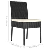 Garden Dining Chairs 2 pcs Poly Rattan Black - Rear View