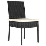 Garden Dining Chairs 4 pcs Poly Rattan Black - Front View