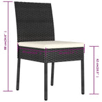 Garden Dining Chairs 4 pcs Poly Rattan Black