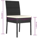 Garden Dining Chairs 4 pcs Poly Rattan Black - Rear View