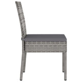 Garden Dining Chairs 2 pcs Poly Rattan Grey - Side View